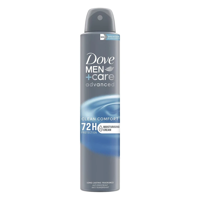 Dove MenCare Advanced Clean Comfort Antiperspirant Deodorant Spray - 72h Sweat & Odour Protection