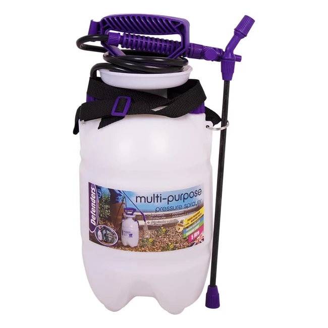 Defenders Multipurpose Home Garden Pressure Sprayer 5L - Ideal for Pesticides, Fungicides, Weed Killer