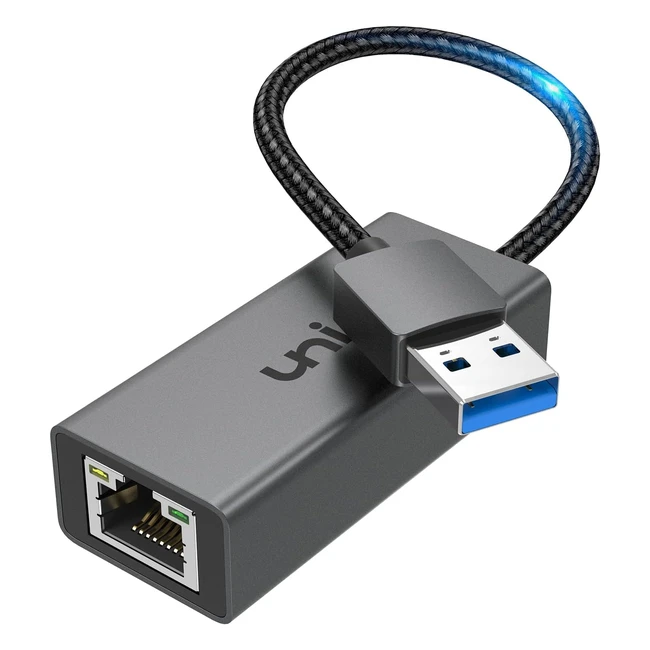 Adaptador USB Ethernet USB 3.0 a Gigabit RJ45 - Alta velocidad 1Gbps - Sin controlador - Compatible con Nintendo Switch, PC, Mac, Linux