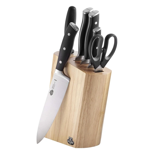 Ceppo Coltelli Ballarini 7 Pezzi - Acciaio Inox - Impugnature in Plastica - Savuto