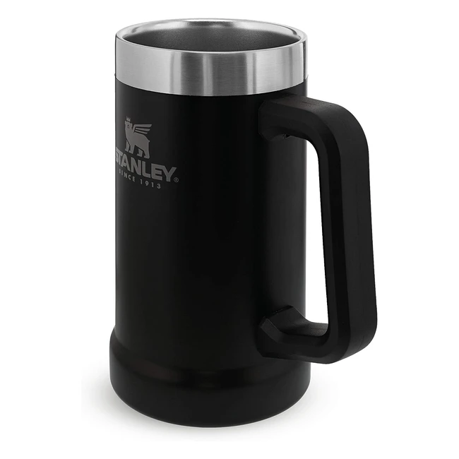 Boccale Stanley Adventure Vacuum Stein 07L 24oz Nero Opaco - Birra Fresca per 7 Ore