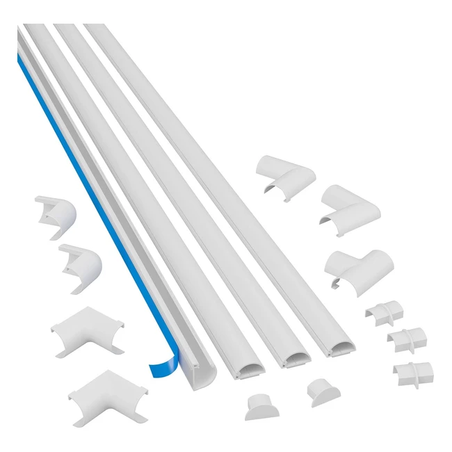 Kit de goulottes Dline 2010kit001 - Cachez et protégez les câbles facilement - Blanc