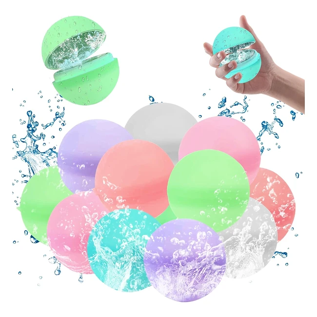 Reusable Water Balloons for Kids 25pcs - Silicone Water Bombs - Quick Fill Water