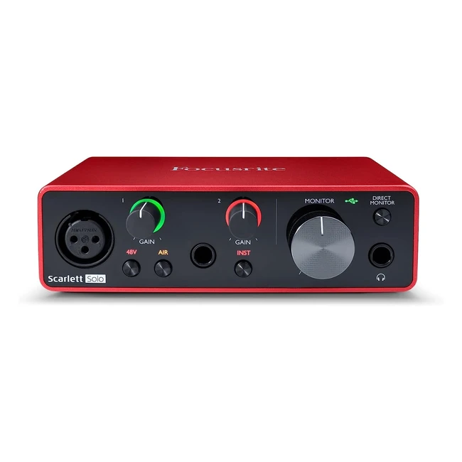 Focusrite Scarlett Solo 3rd Gen USB Audio Interface - Pro Performance, Studio Quality Sound, Red