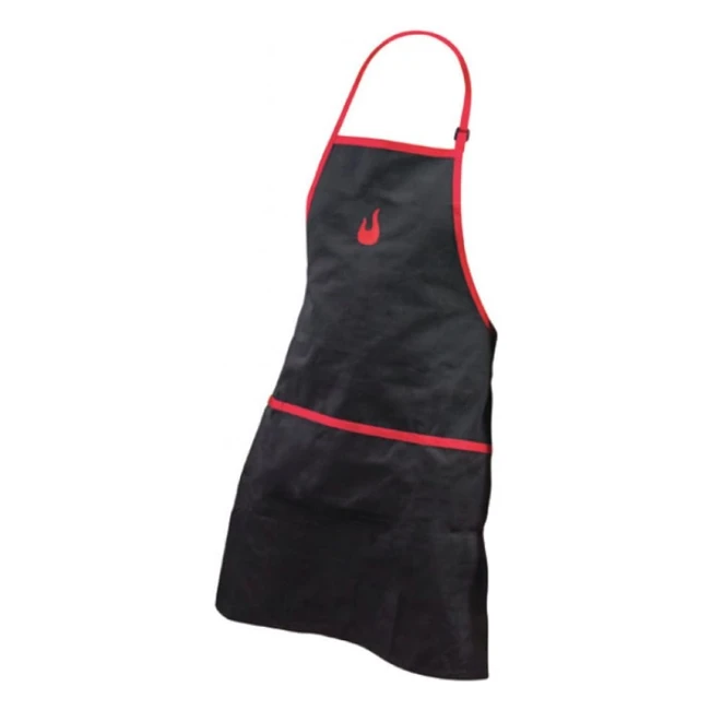 Delantal para barbacoa Charbroil 140 517 con bolsillos - Negro y Rojo