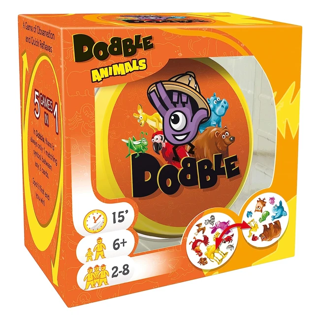 Dobble Animals Card Game - Fast-Paced Fun for All Ages