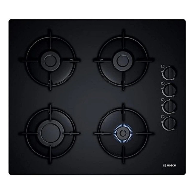 Plaque de cuisson encastrable Bosch POP6B6B10 gaz série 2 - 4 foyers 60 cm noir