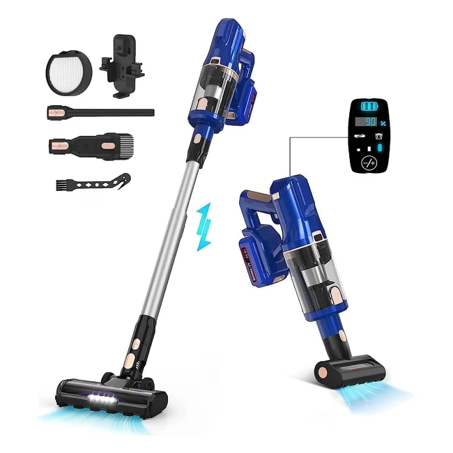 Aspirateur Balais Sans Fil 33kpa avec Écran Tactile - 8 en 1 - Batterie Amovible