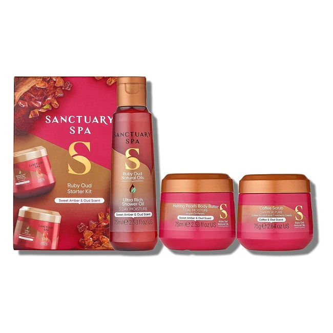Sanctuary Spa Ruby Oud Gift Set - Melting Pearls, Argan Oil, Shea Butter - Ref: 12345