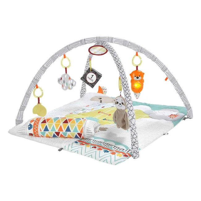 Fisher-Price Perfect Sense Deluxe Gym: Extra-Large Plush Playmat and 6 Infant Activity Toys