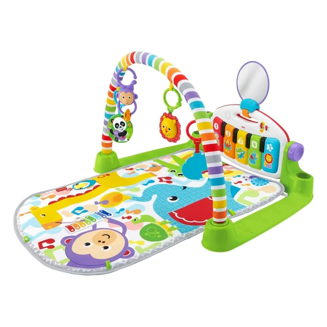 FisherPrice Deluxe Kick & Play Piano Gym - UK Edition | Baby Activity Playmat with Toy Piano, Lights, Music, and Learning