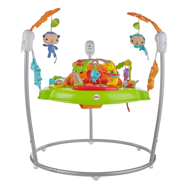 Fisher-Price Jumperoo Baby Bouncer and Activity Center - Lights, Sounds, Music - Rainforest CHM91
