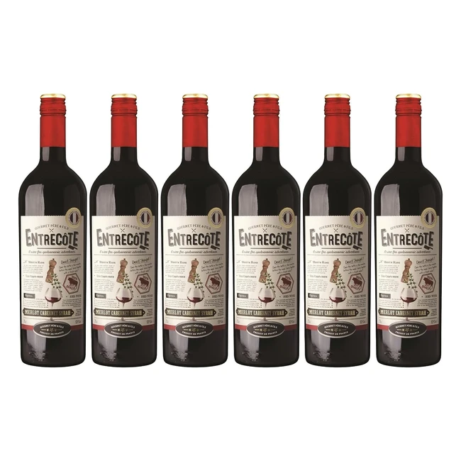 Entrecote Merlot Cabernet Sauvignon Syrah - Rotwein aus Frankreich 6 x 075 l