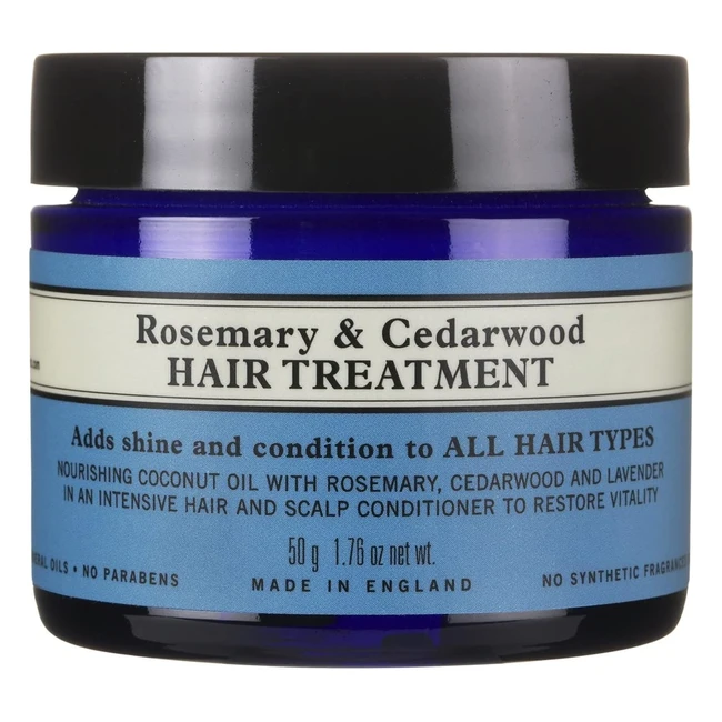 Neal's Yard Remedies Rosemary & Cedarwood Hair Treatment - Vegan Organic - Adds Shine & Condition - 50g