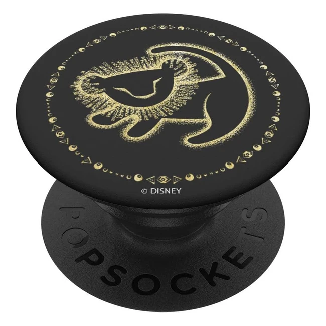 PopSockets Disney The Lion King - Rafiki's Simba Drawing in Gold - Support et Grip pour Smartphones et Tablettes