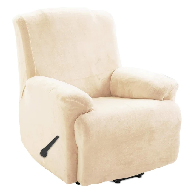 Funda de Sillón Relax Terciopelo - Cubierta Suave Sofá Felpa - Muebles de Lujo - Marfil