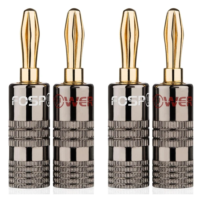 Fiches Bananes Fospower Premium - Connecteur Plaqué Or 24k - Installation Facile