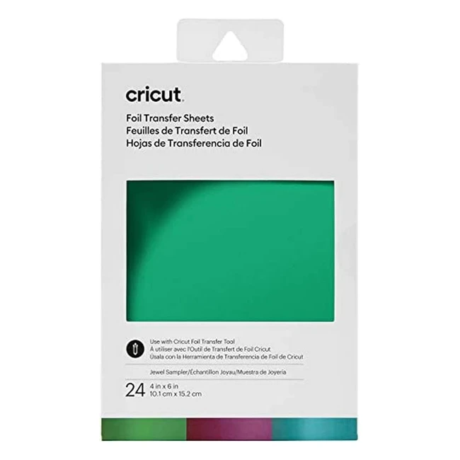 Cricut Transfer Sheets Sampler - Feuilles de transfert de foil Jewel 24ct - Bijou 101 cm x 152 cm 4 x 6
