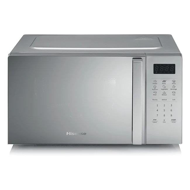 Forno Microonde Hisense H20MOMS4HG - Capacità 20L, Potenza 700W/800W Grill, Display LED, Comandi Touch - Silver