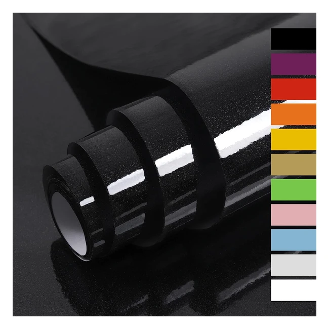 Hode Papier Adhésif Meuble Noir Paillettes 90cmx6m - Stickers Vinyle Imperméable