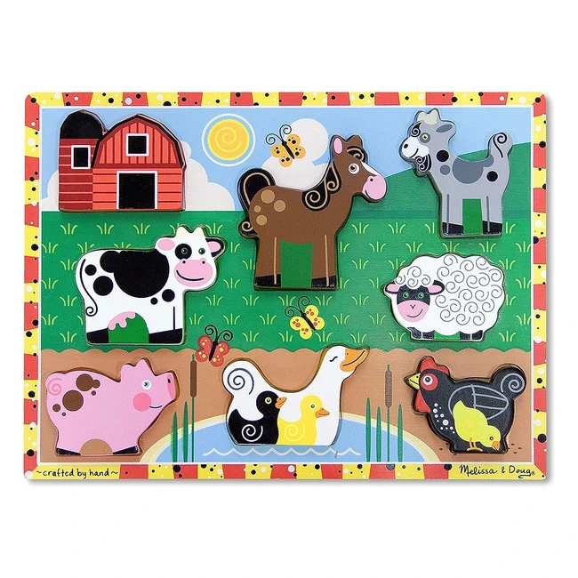 Melissa & Doug 13723 Farm Chunky Puzzle - Wooden Toy - Gift for Boy or Girl