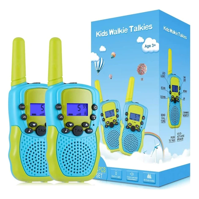 Kearui Walkie Talkie for 3-12 Year Old Boys | 8 Channels 2-Way Radio with Vox Function | LED Flashlight | 3 Miles Range