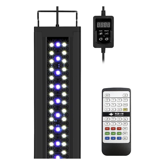 Rampe LED aquarium NICREW Skyled RGBW 247 étanche - Spectre complet - Minuterie - 3042 cm - 12W 600lm
