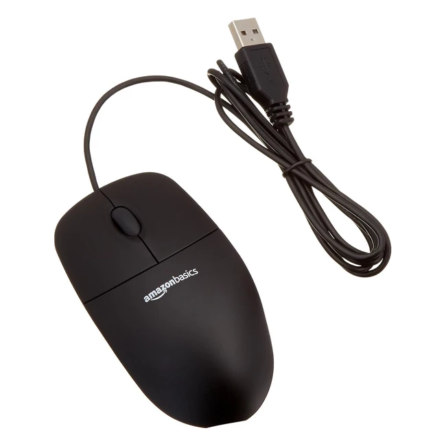 Ratón USB Negro Amazon Basics - Paquete de 30 - Preciso y Asequible