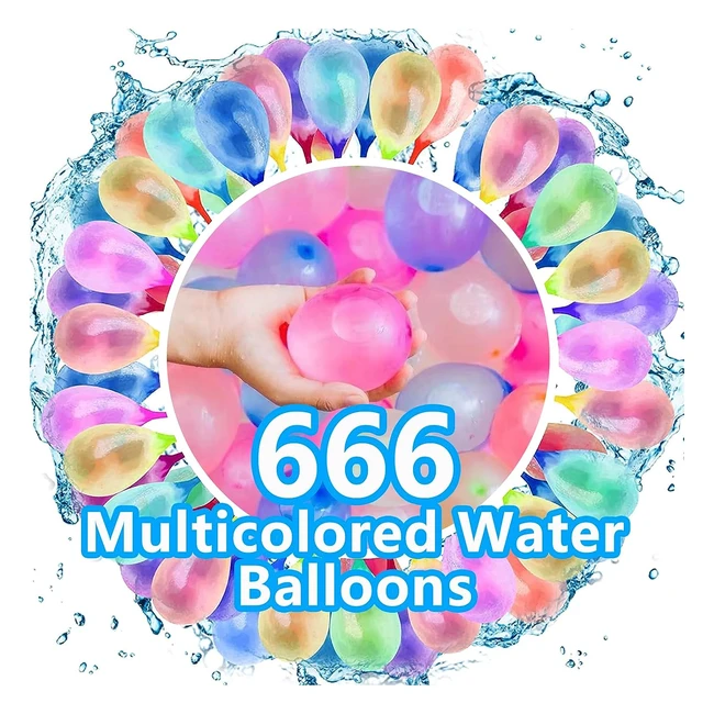 666 Water Balloons for Kids - Self Sealing Quick  Easy Fill Multicolor Water 