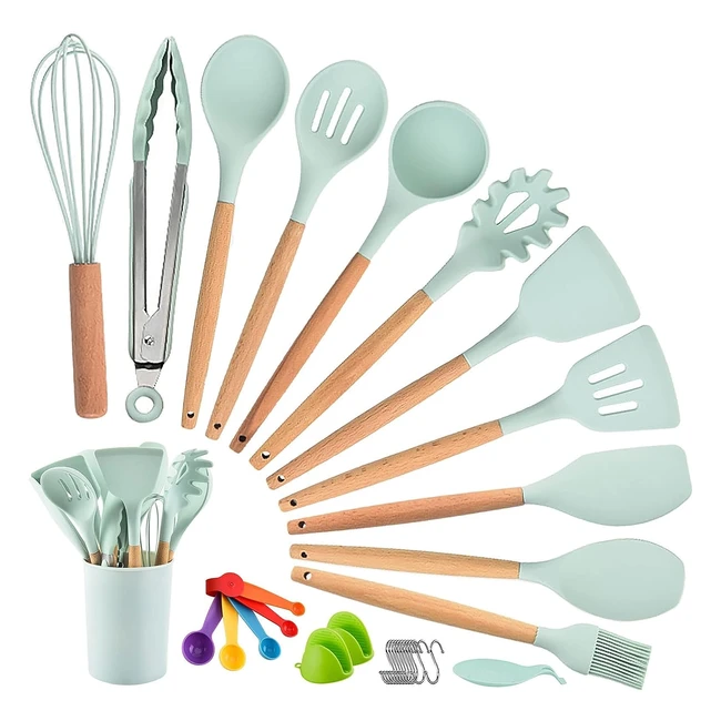 Set Utensili da Cucina in Silicone 33 Pezzi - Resistente al Calore, Antiaderenti, Professionali