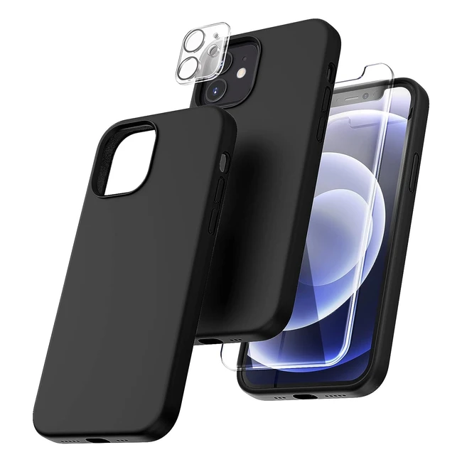 Tocol 5 in 1 iPhone 12 Case - Slim Shockproof Black