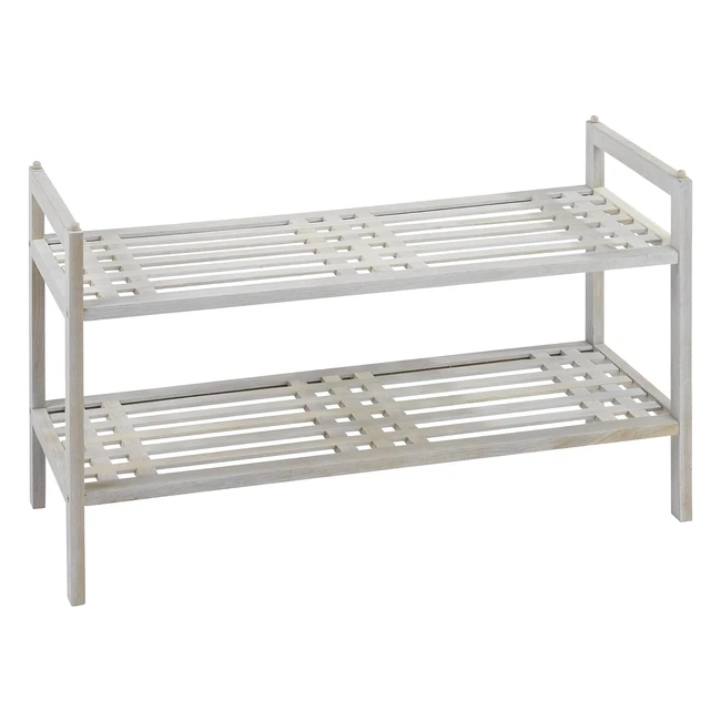 Scaffale Norway con 2 Ripiani in Legno di Noce Bianco - Wenko 22865100