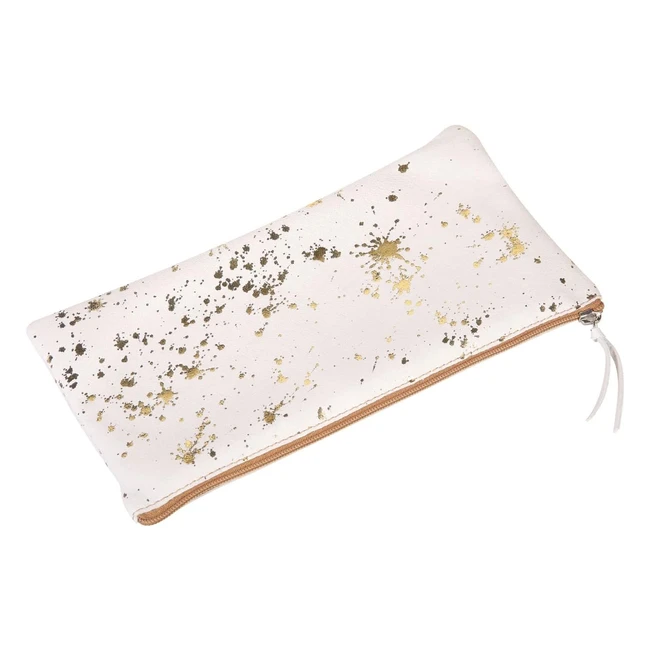 Trousse scolaire plate Clairefontaine 400065C en cuir d'agneau daim Cosmicuir or