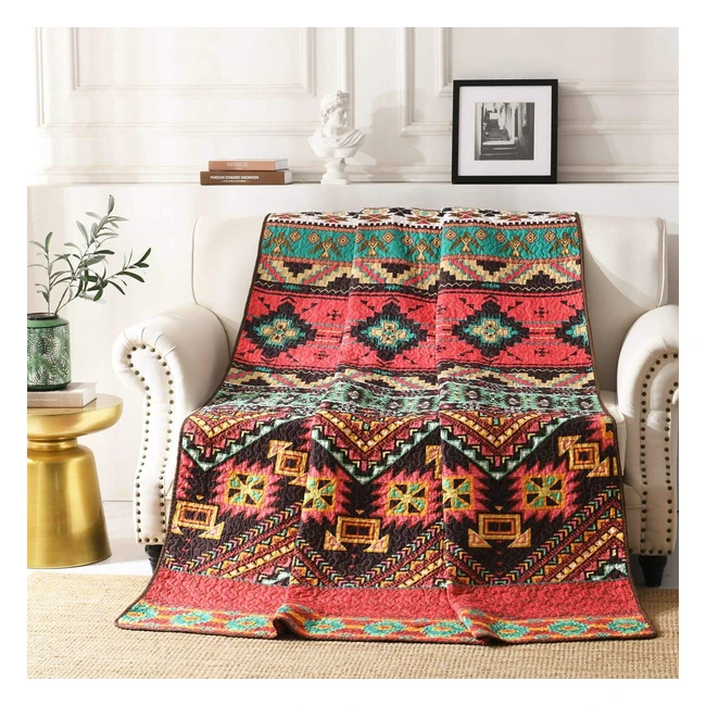 Copriletto Trapuntato Singolo Qucover in Microfibra 150x200 cm - Stile Indiano