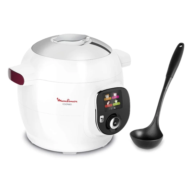 Moulinex Cookeo Multicuiseur Intelligent 1600W 6L - 6 Modes de Cuisson - Recettes Préprogrammées - Blanc