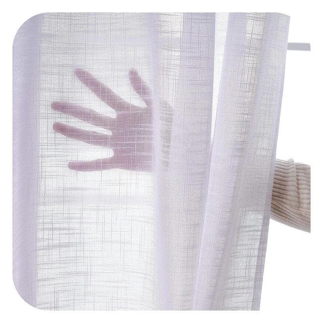 Cortinas Topfinel Visillo 240cm - Rayas Gasa Suave - 2 Piezas - Blanco