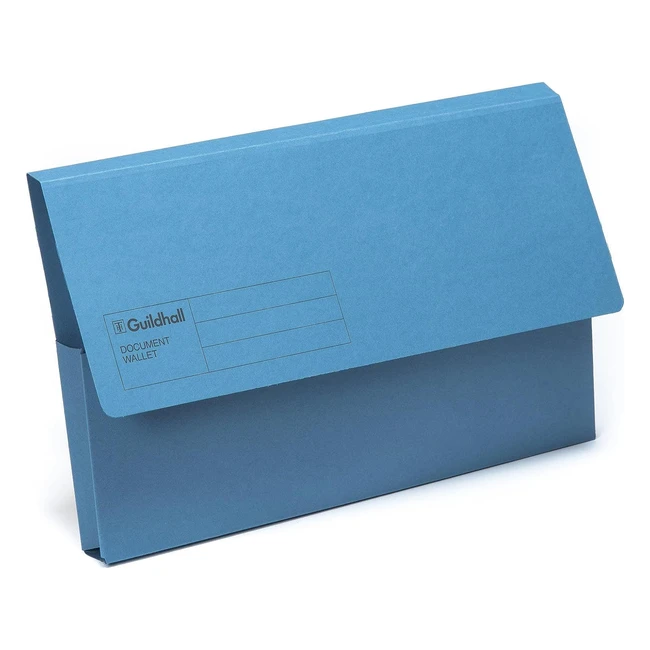 Exacompta Guildhall Document Wallets 285gsm Foolscap Blue - Pack of 50