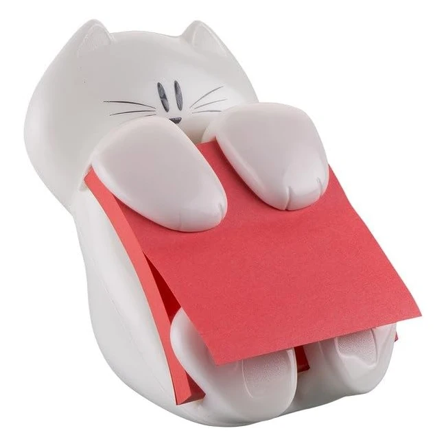 Postit Cat330 Super Sticky Znotes Dispenser - Katzenform - inklusive 1 Block Postit Super Sticky Znotes Weiß