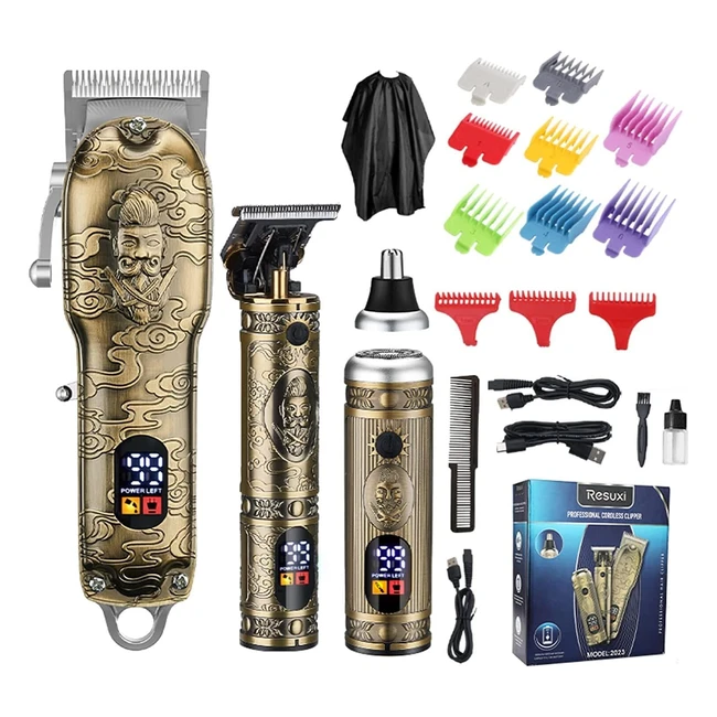 Tondeuse Cheveux Hommes Professionnel Bestauty - Tondeuse Barbe Tondeuse Nez Électriques - Tondeuse Cheveux Rasoir Professionnelle Sans Fil avec Écran LCD