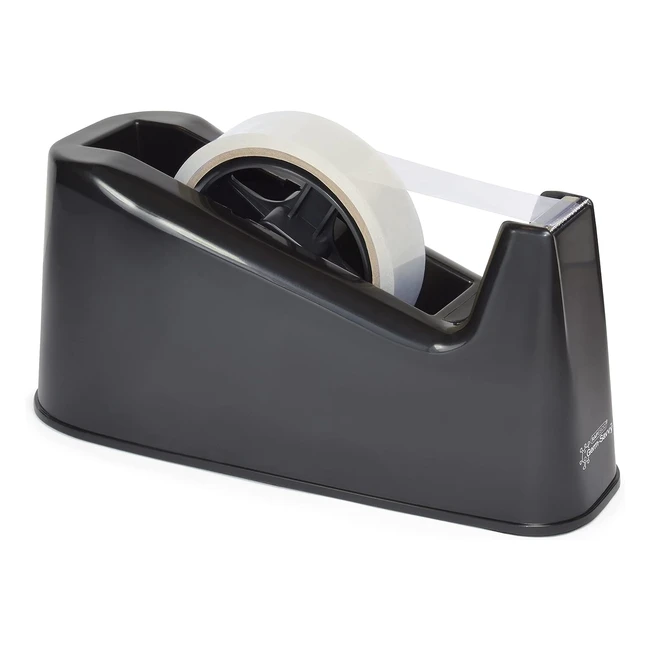 Rapesco 1695 Germsavvy Antibacterial 500 Tape Dispenser - Heavy Duty, Clear Tape Roll, Black