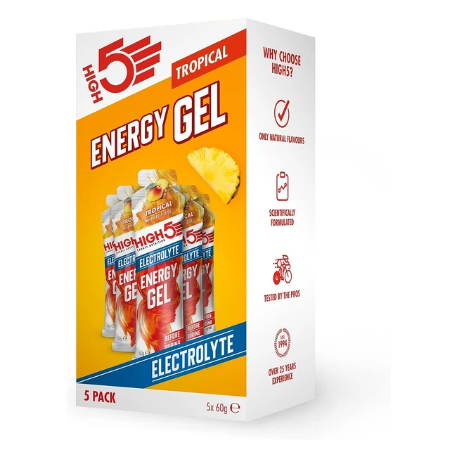 High5 Energy Gel with Electrolytes - Quick Release Energy On the Go - 23g Carbs - 57mg Magnesium