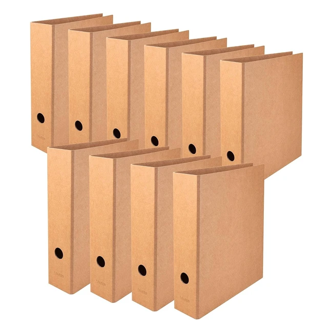 Falken 10er Pack Veganer Ordner Pure Nature | Made in Germany | 8 cm breit | DIN A4 | Braun | Buchbinderpappe