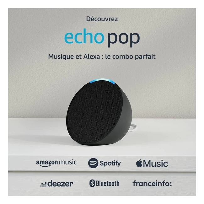 Découvrez Echo Pop - Enceinte Connectée Bluetooth et Wifi Compacte avec Alexa - Anthracite