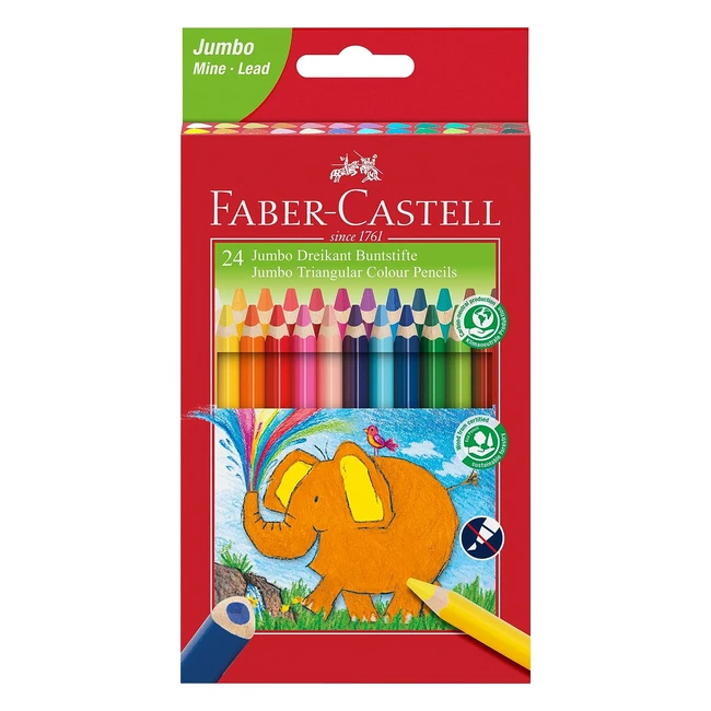 Fabercastell Jumbo 116524 Buntstifte Dreieckig 54 mm 24er Pack