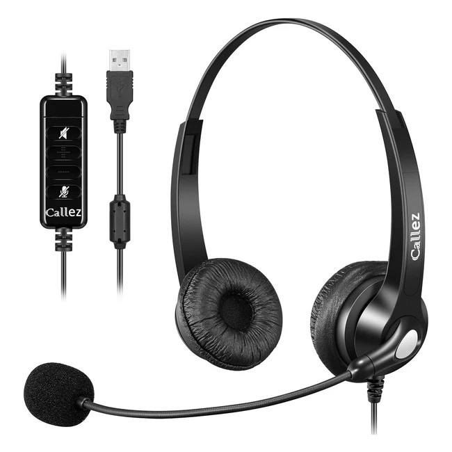 Auriculares USB PC con Micrófono Cancelación de Ruido | Ligeros y Cómodos