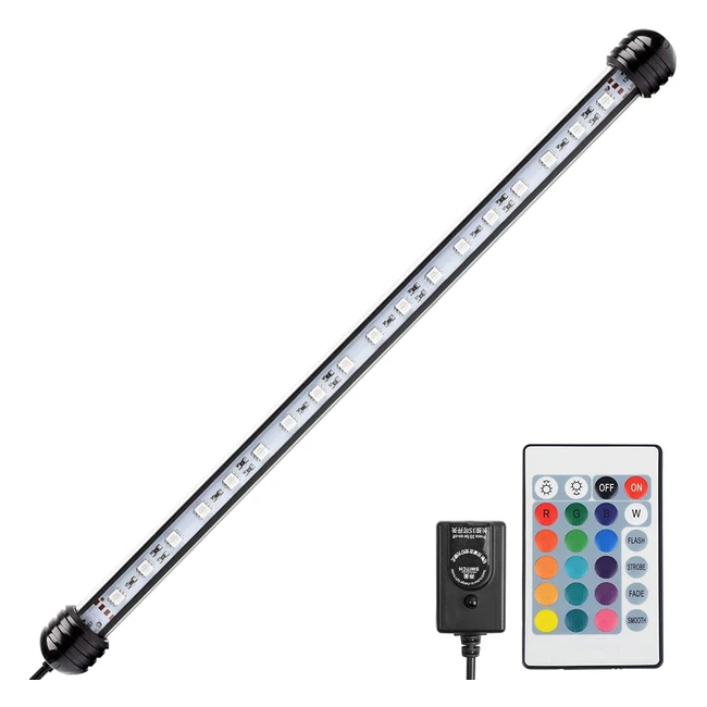 NICREW Submersible Aquarium Light - RGB Multicolor LED Lights Bar - Waterproof - 19 inches - With Remote Control