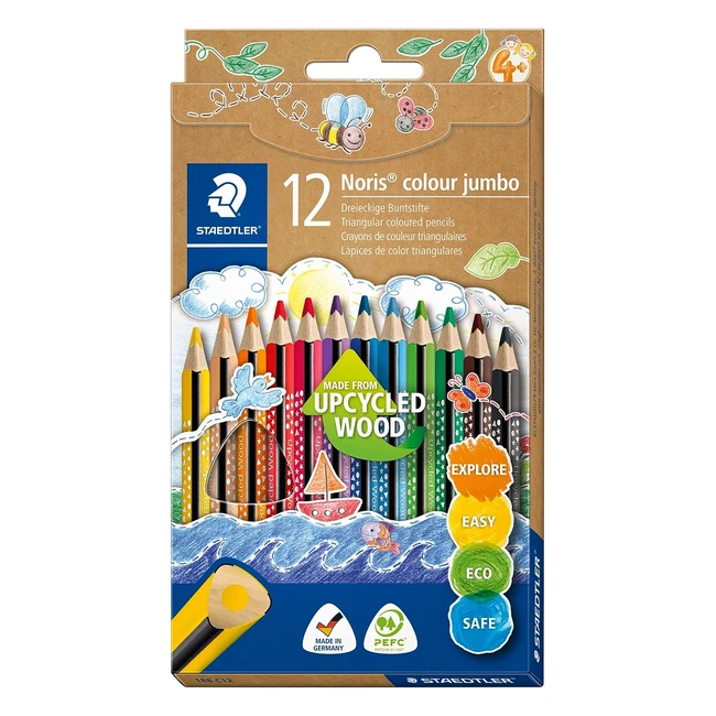 Staedtler Noris Colour Jumbo 188 Buntstifte aus recyceltem Holz ergonomische dre