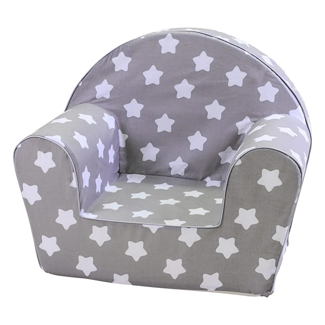 Poltrona per bambini KnorrToys 68341, motivo stelle, colore bianco