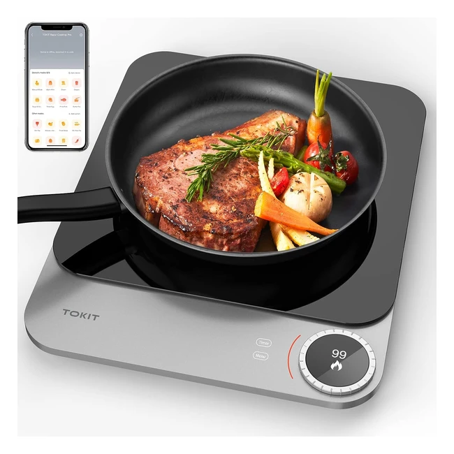 Tokit Portable Induction Hob Pro 2100W Electric Cooktop Countertop Burner 99 Power Adjustment Timer Ultrathin