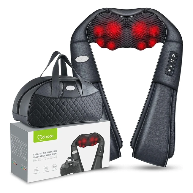 Masseur épaule et cou électrique avec 16 nœuds de massage Shiatsu 3D - Soulage les douleurs musculaires